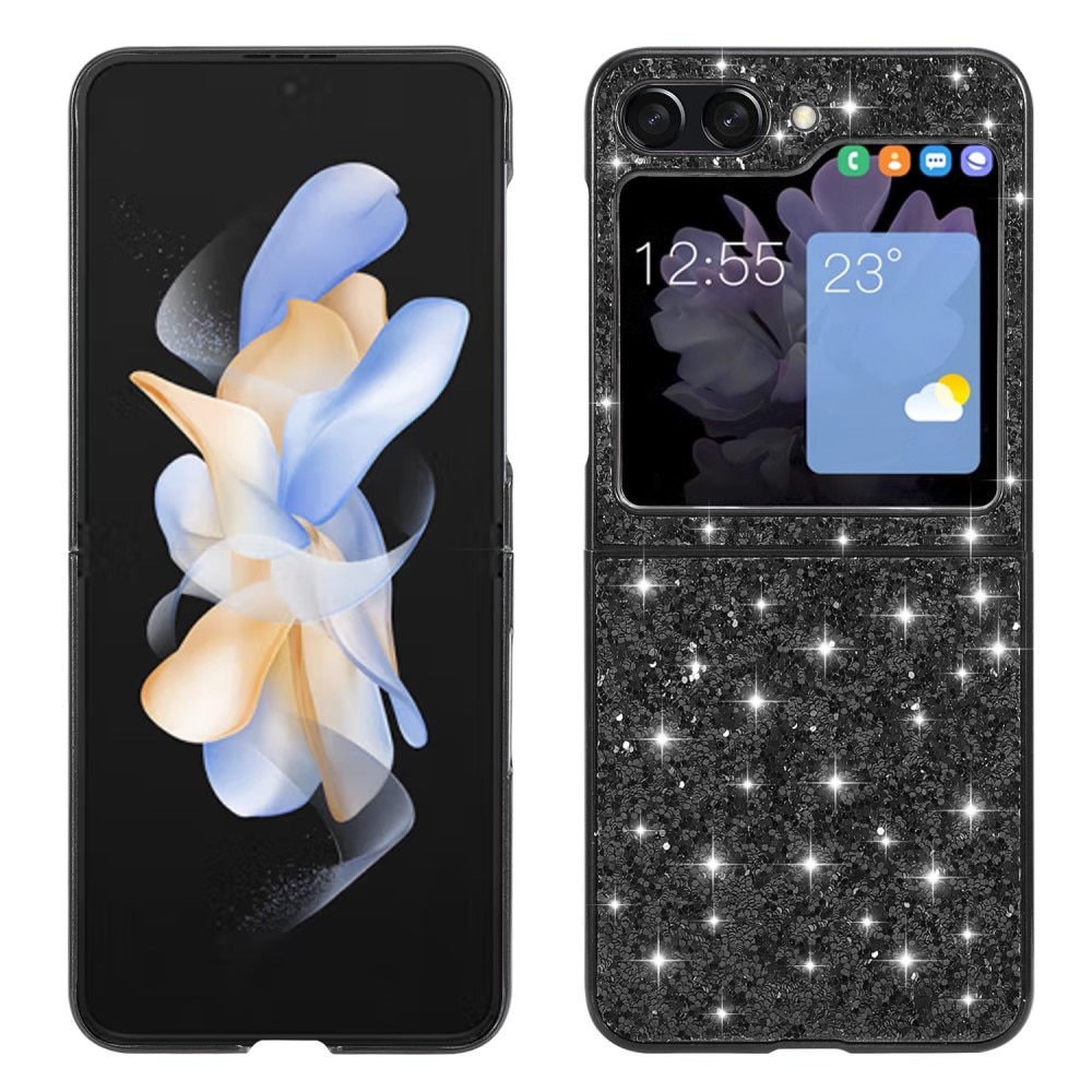 Glitterskal Samsung Galaxy Z Flip 5 svart