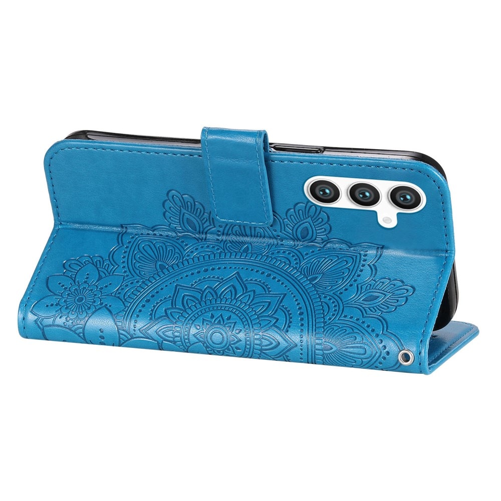 Läderfodral Mandala Samsung Galaxy S23 FE blå