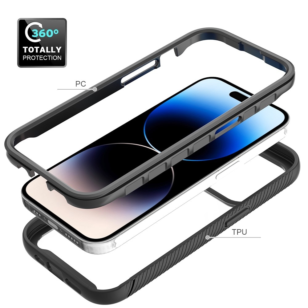 Full Cover Skal iPhone 15 Pro Svart