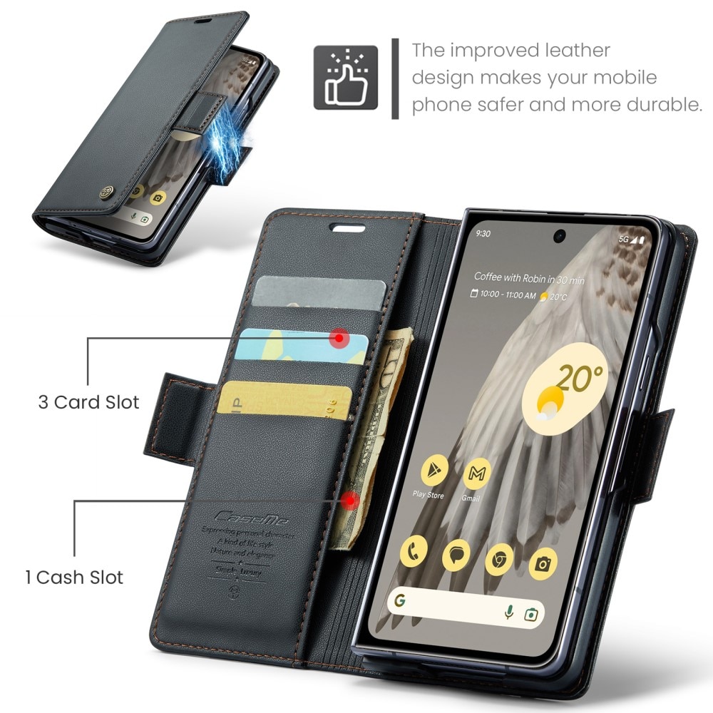 Slim Plånboksfodral RFID-skydd Google Pixel Fold svart