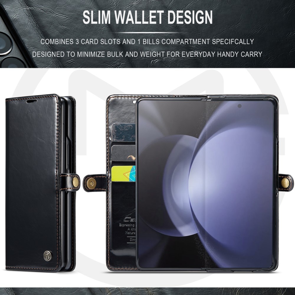 Läderfodral Samsung Galaxy Z Fold 5 svart