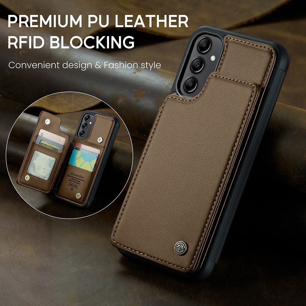 Plånboksskal RFID-skydd Samsung Galaxy A14 brun