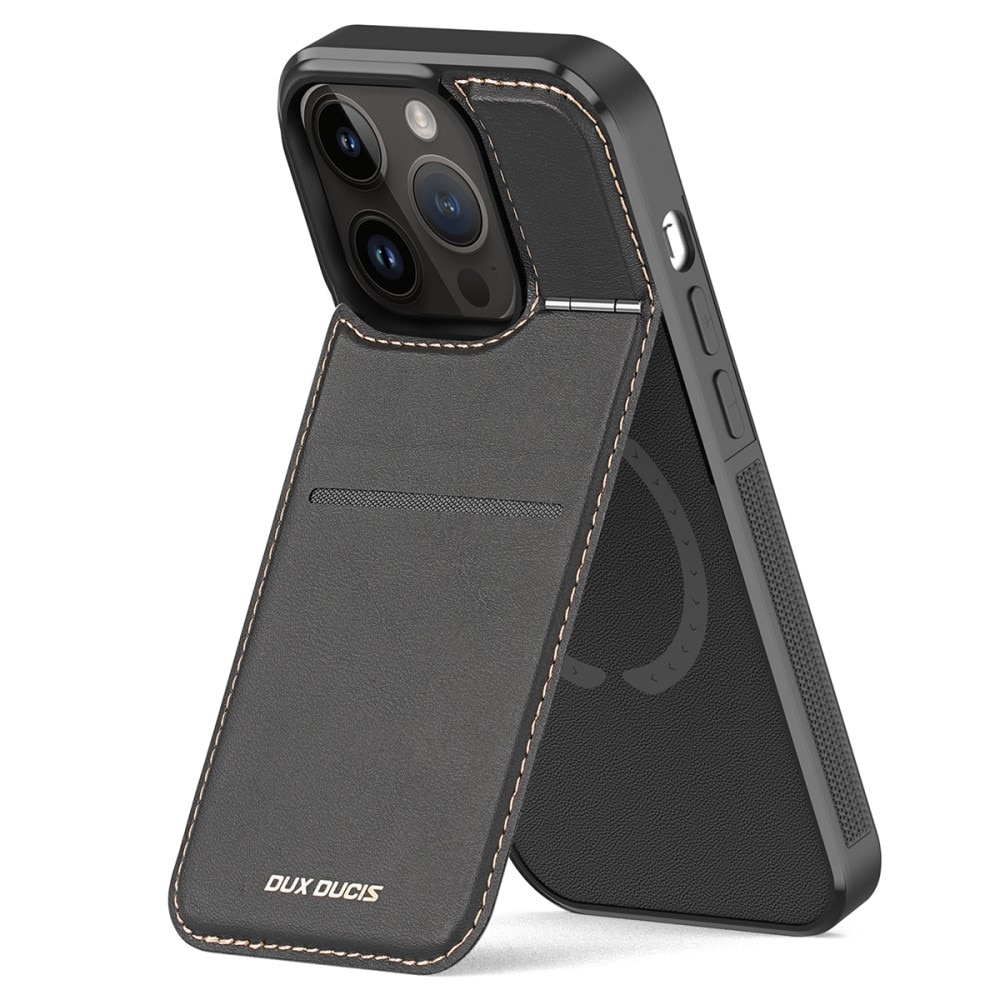Rafi Series RFID MagSafe Wallet Stand Case iPhone 15 Pro svart