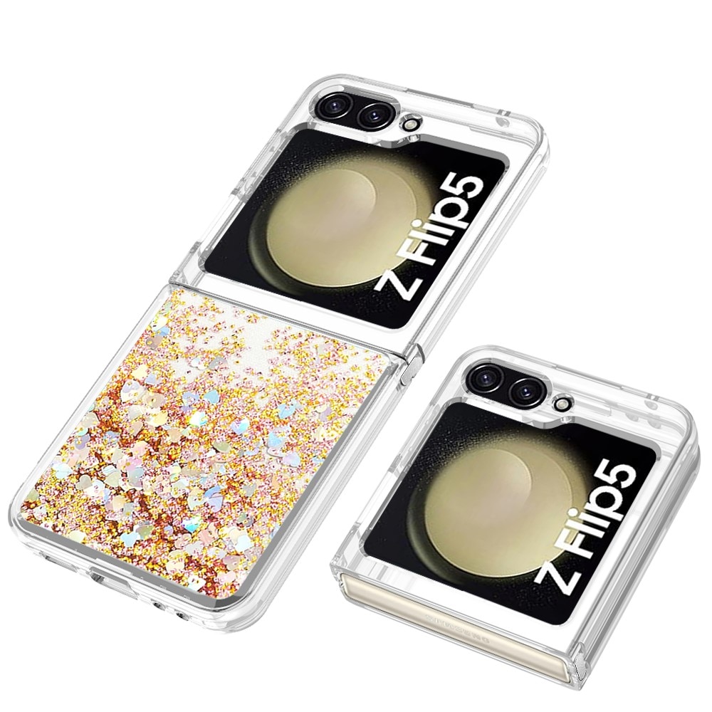 Glitter Powder TPU Skal Samsung Galaxy Z Flip 5 guld