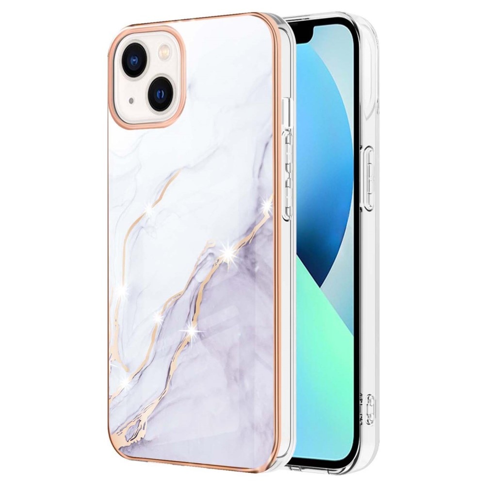 TPU Skal iPhone 15 vit marmor