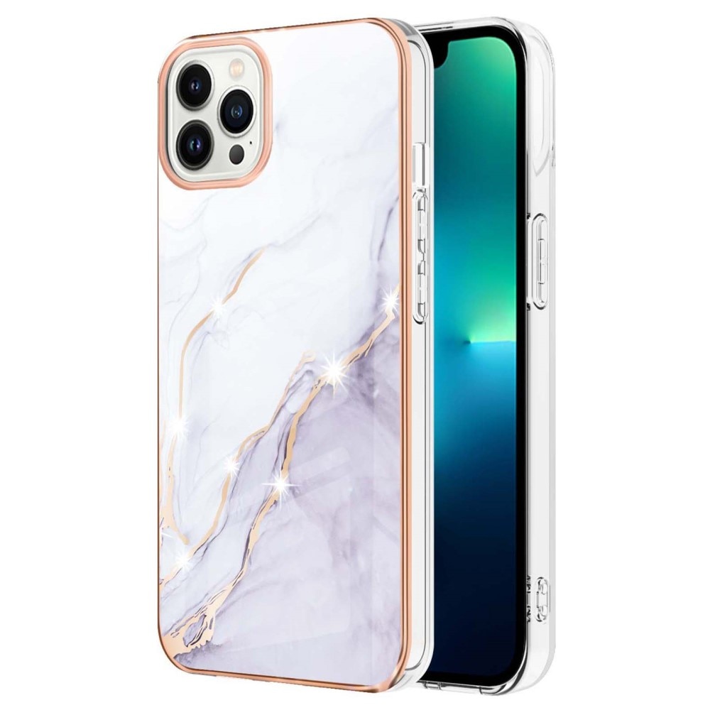 TPU Skal iPhone 15 Pro vit marmor