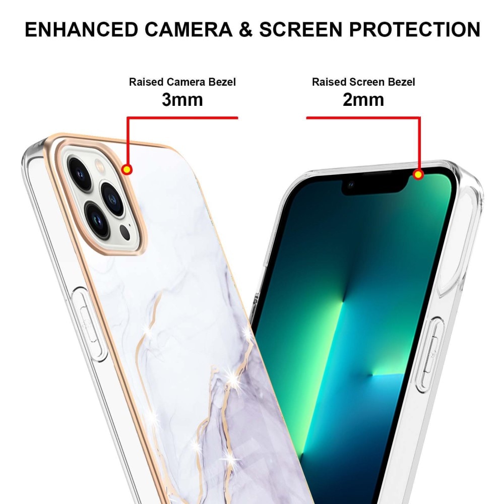 TPU Skal iPhone 15 Pro Max vit marmor