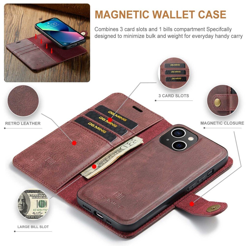 Magnet Wallet iPhone 15 Plus Red