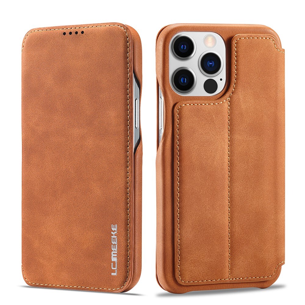 Slim Plånboksfodral iPhone 15 Pro Max cognac