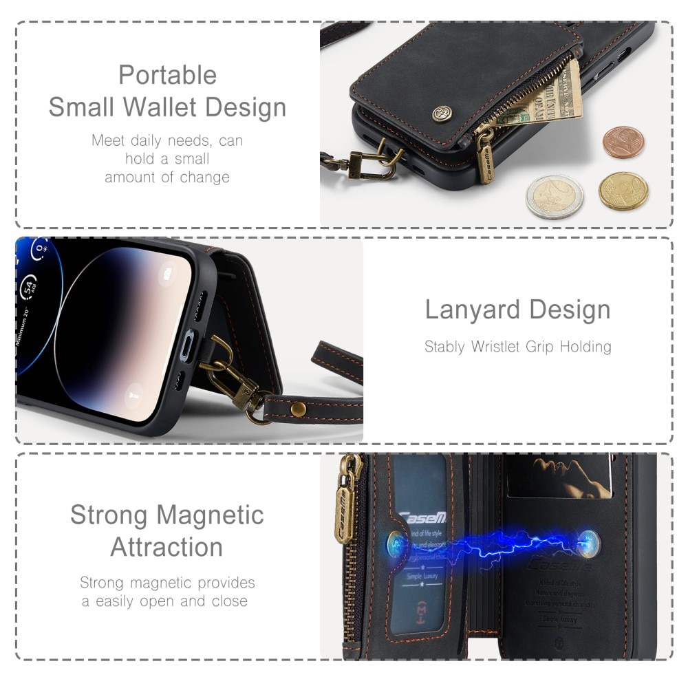 Multi-slot Skal RFID-skydd iPhone 15 Pro svart
