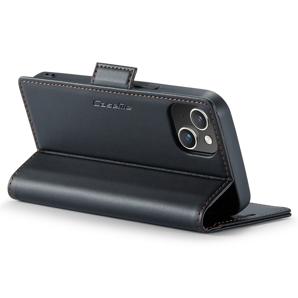 Slim Plånboksfodral RFID-skydd iPhone 15 Svart