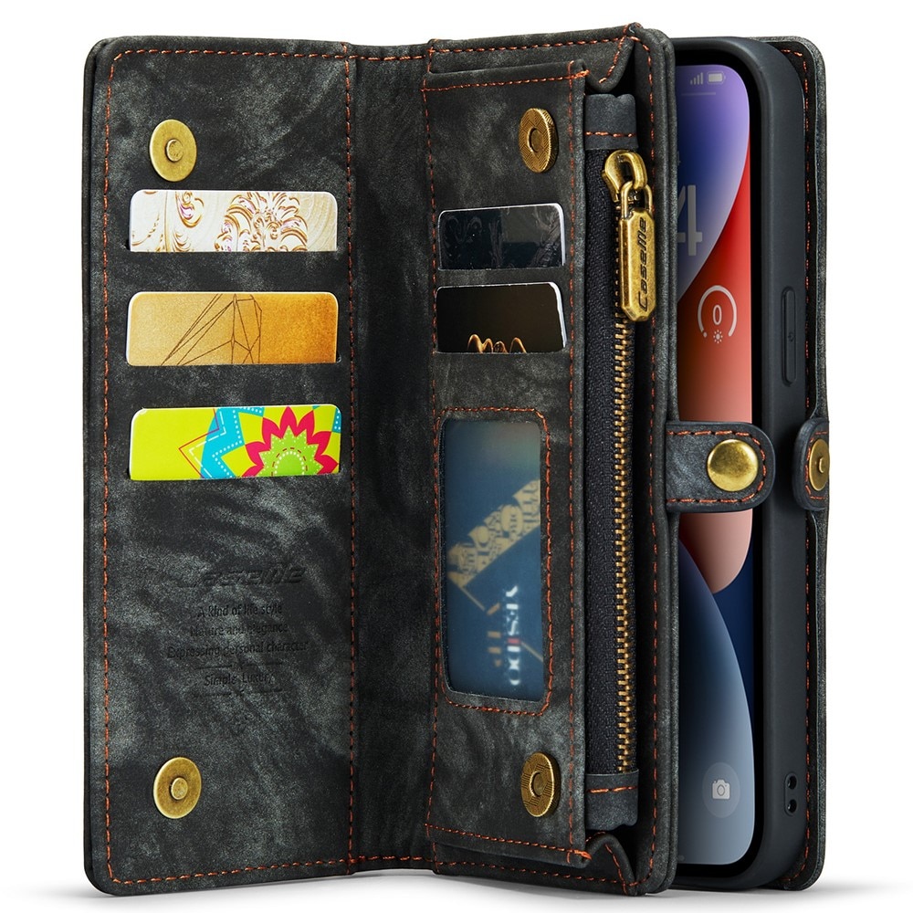 Multi-slot Plånboksfodral iPhone 15 Pro Max Grå