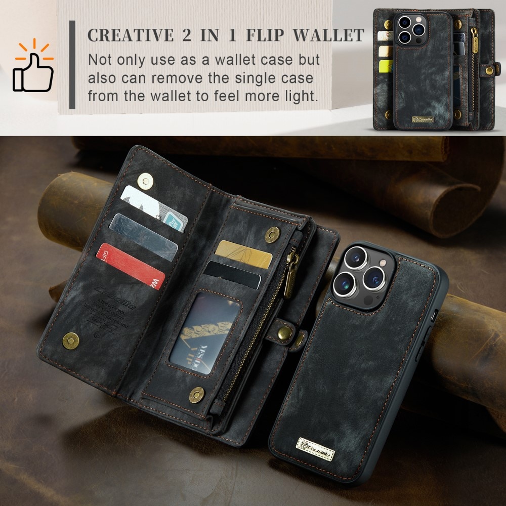 Multi-slot Plånboksfodral iPhone 15 Pro Max Grå