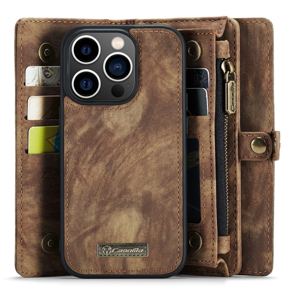Multi-slot Plånboksfodral iPhone 15 Pro Max Brun