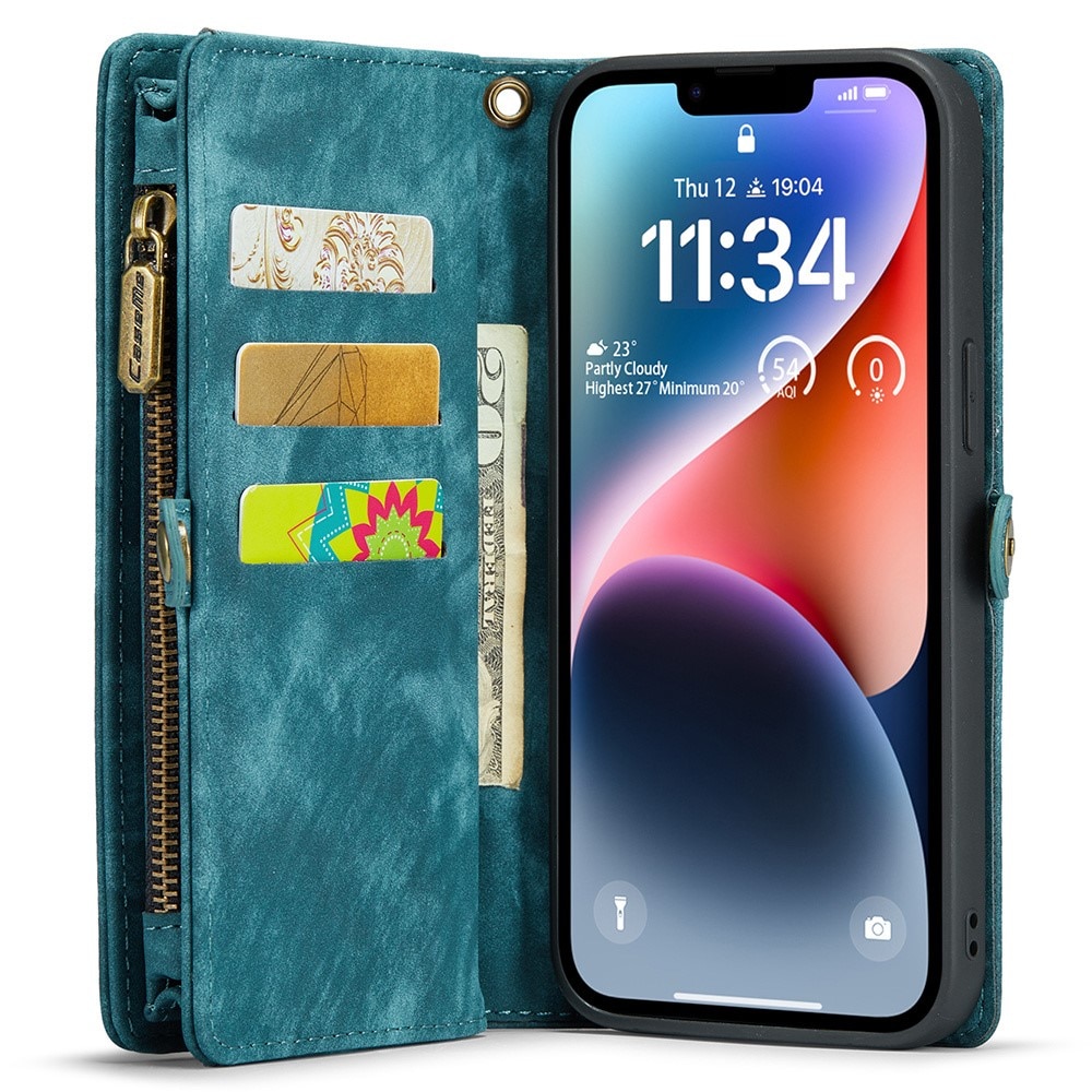 Multi-slot Plånboksfodral iPhone 15 Pro Max Blå