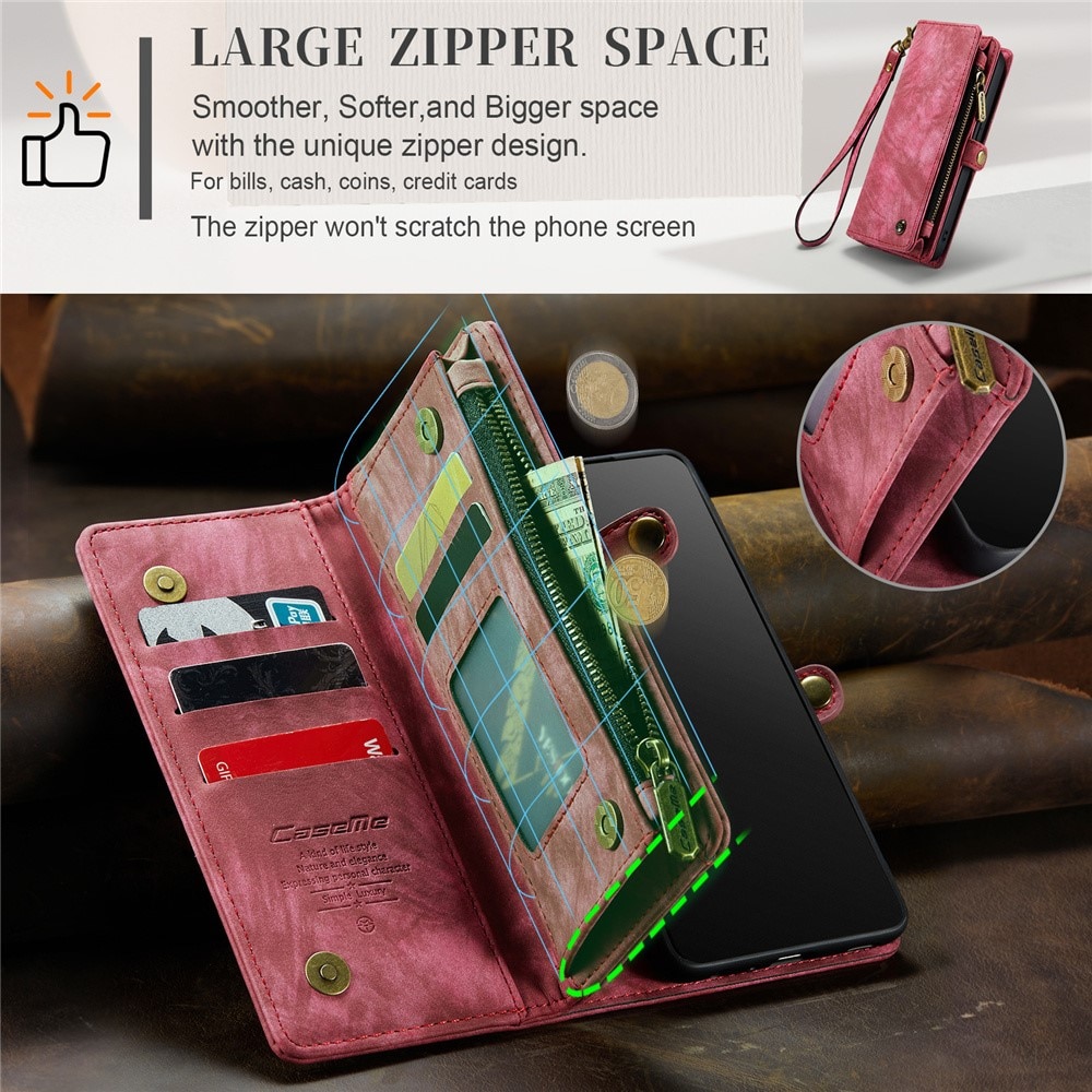 Multi-slot Plånboksfodral iPhone 15 Pro röd