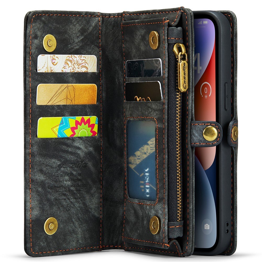 Multi-slot Plånboksfodral iPhone 15 Grå