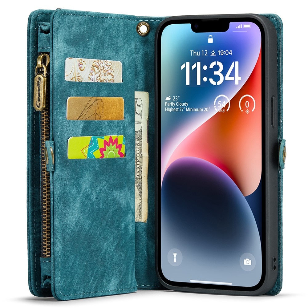 Multi-slot Plånboksfodral iPhone 15 Plus Blå