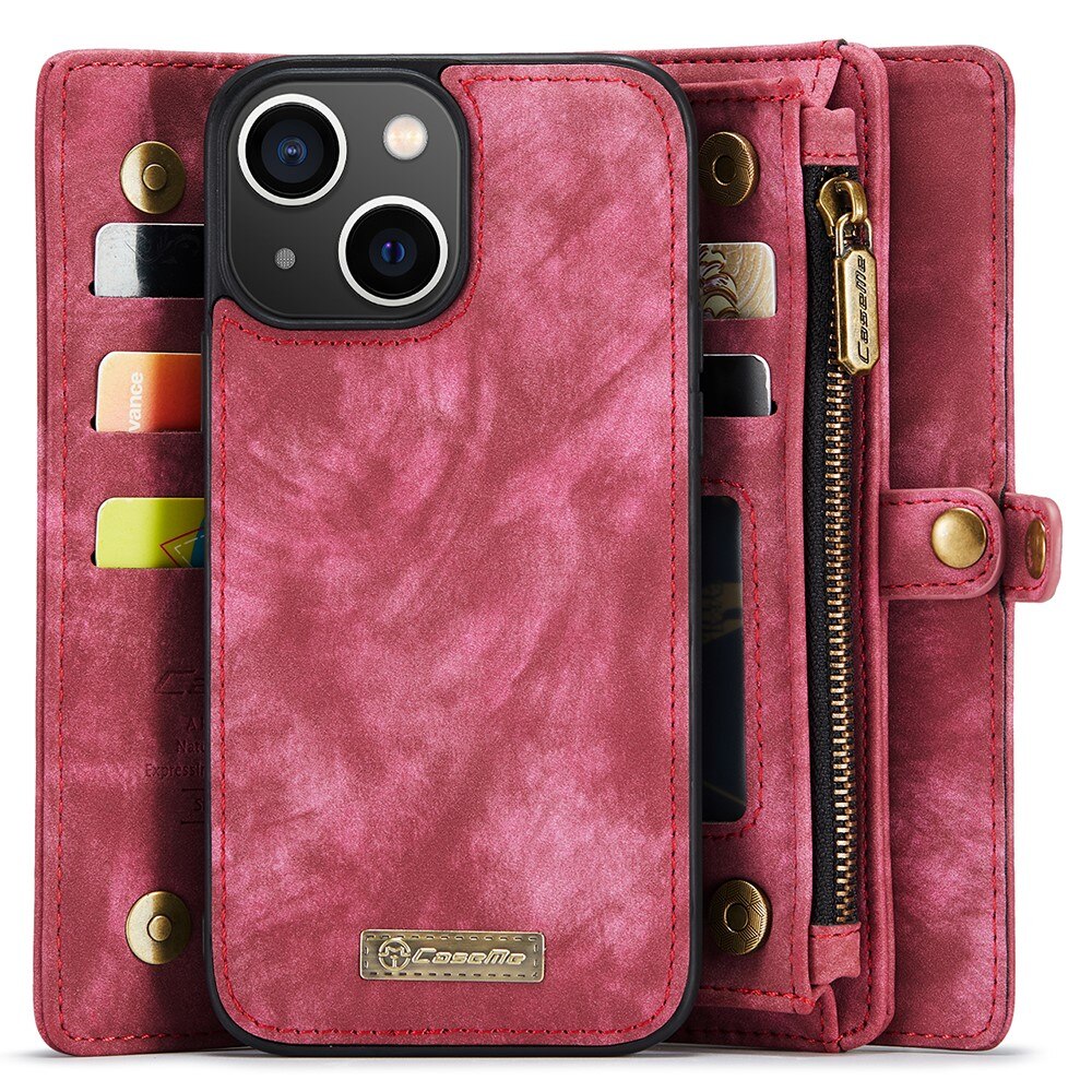 Multi-slot Plånboksfodral iPhone 15 Plus Röd