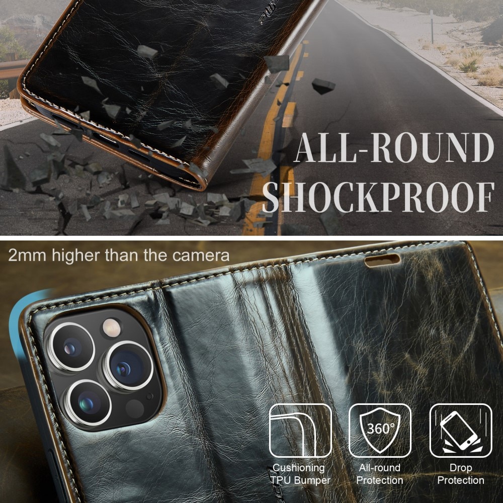 Läderfodral iPhone 15 Pro brun