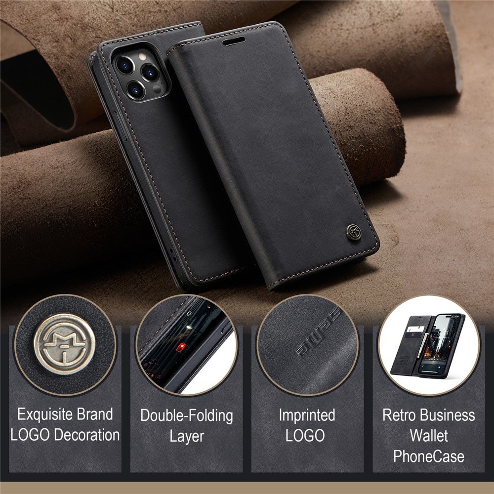 Slim Plånboksfodral iPhone 15 Pro Max Svart