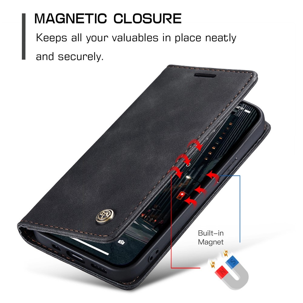 Slim Plånboksfodral iPhone 15 Pro Max svart