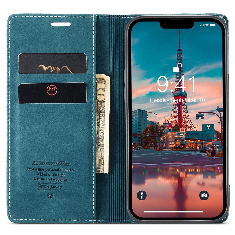 Slim Plånboksfodral iPhone 15 Pro Max blå