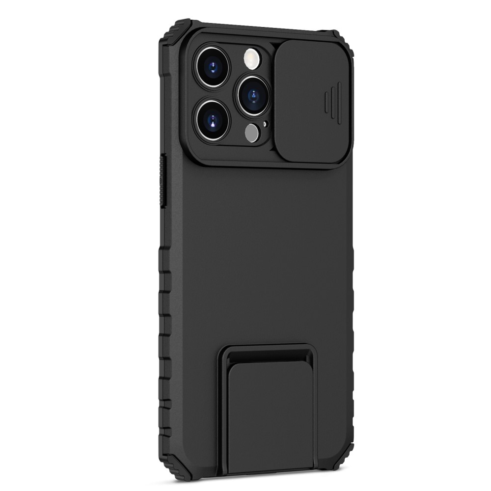iPhone 15 Pro Max Kickstand Skal Kameraskydd Svart