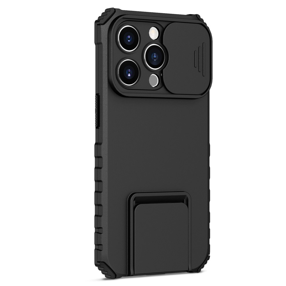 iPhone 15 Pro Kickstand Skal Kameraskydd svart