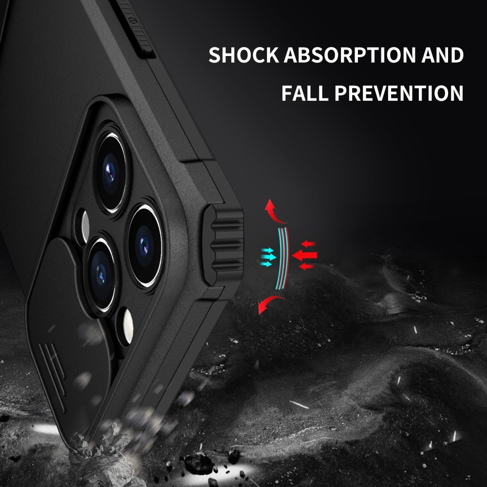 iPhone 15 Pro Kickstand Skal Kameraskydd svart