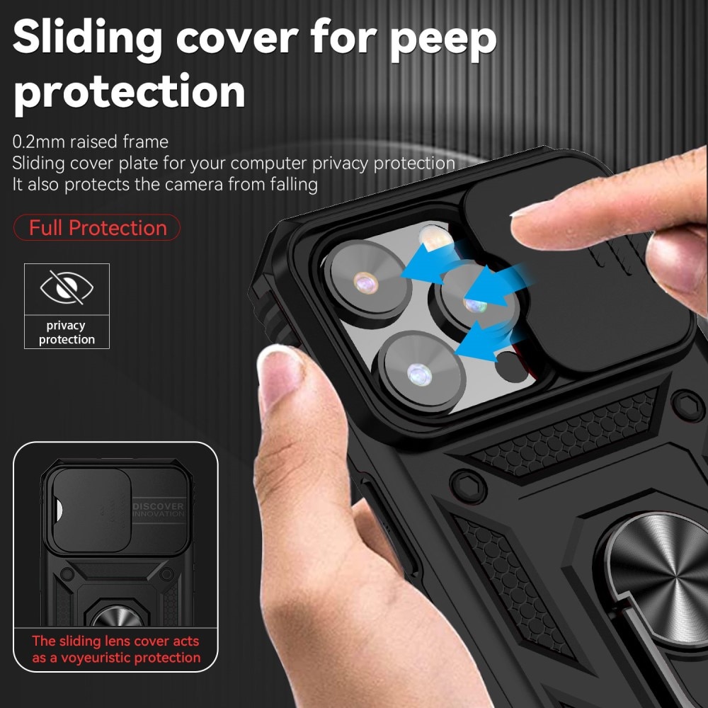 Hybridskal Ring+Kameraskydd iPhone 15 Pro Max svart