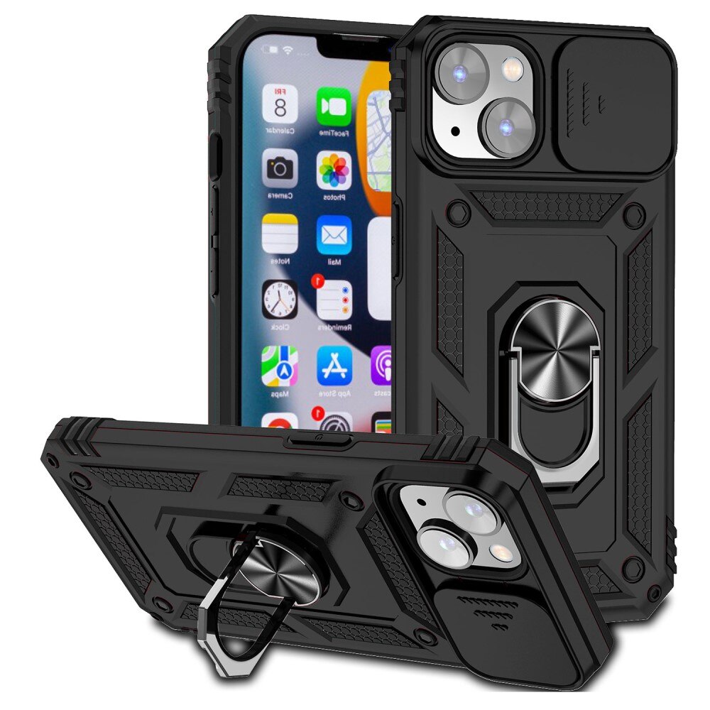 Hybridskal Ring + Kameraskydd iPhone 15 Plus Svart