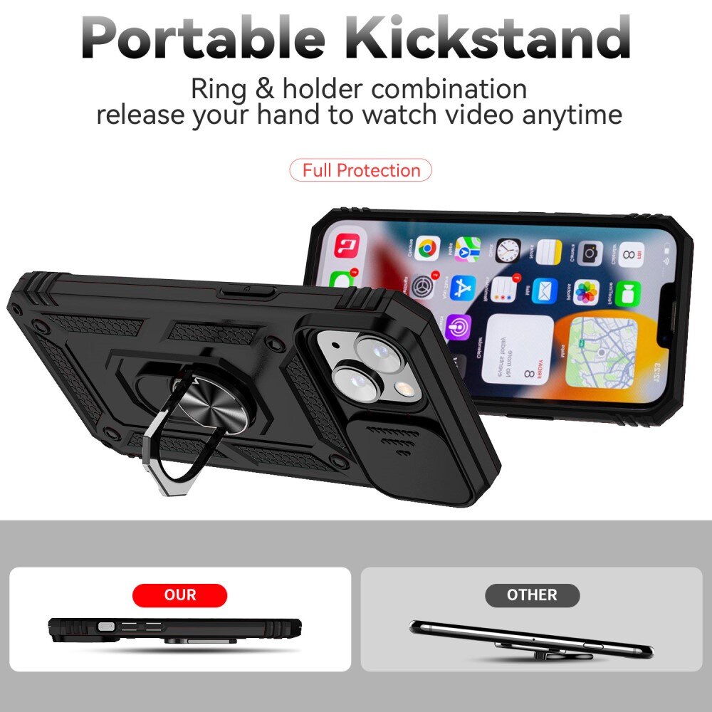 Hybridskal Ring + Kameraskydd iPhone 15 Plus Svart