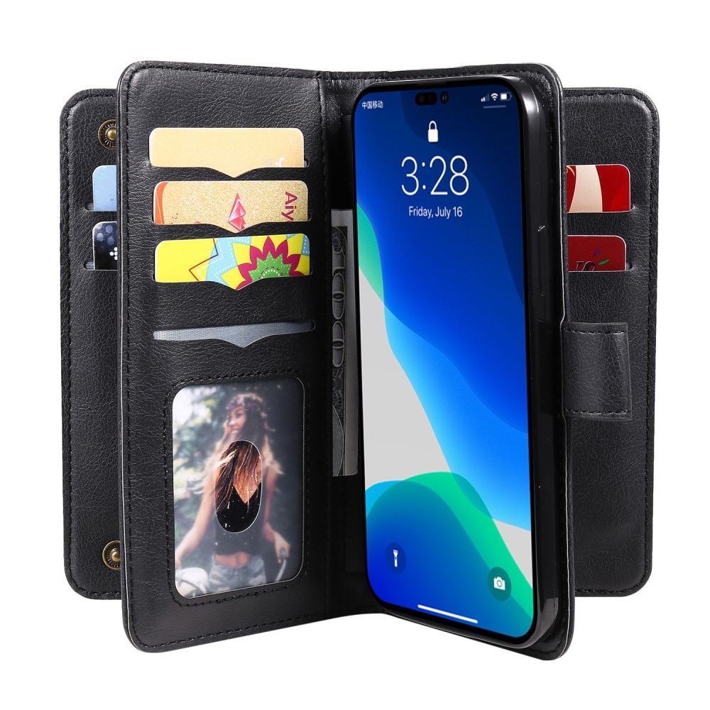 Mobilfodral Multi-slot iPhone 15 Pro svart