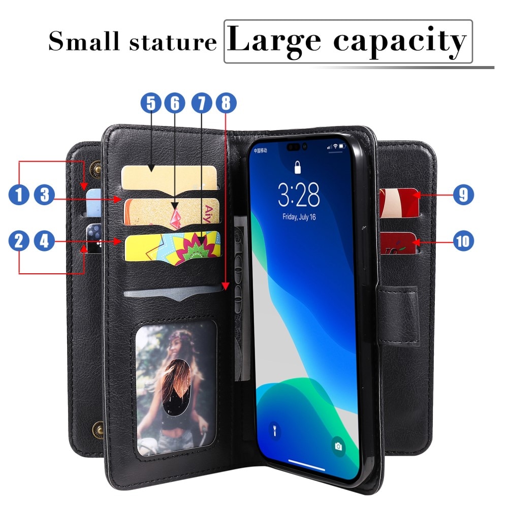 Mobilfodral Multi-slot iPhone 15 Pro svart