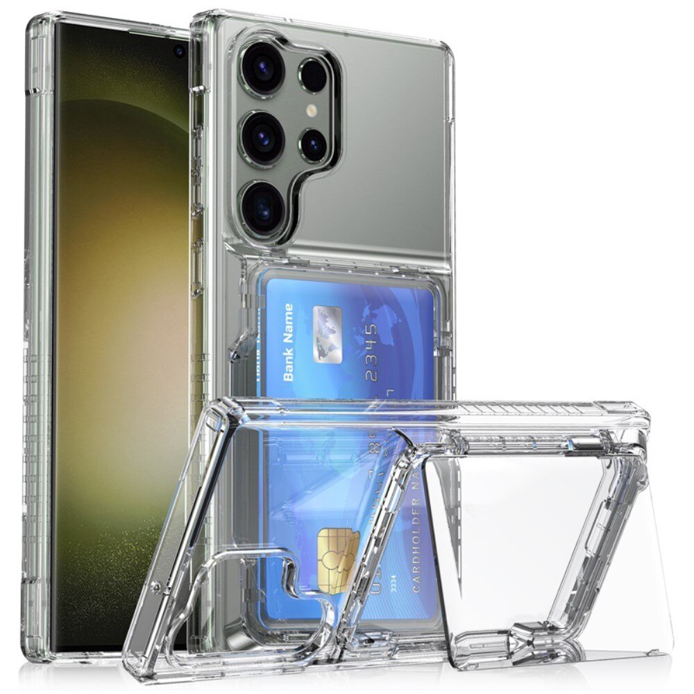 Hybridskal Kortfack Kickstand Samsung Galaxy S23 Ultra transparent