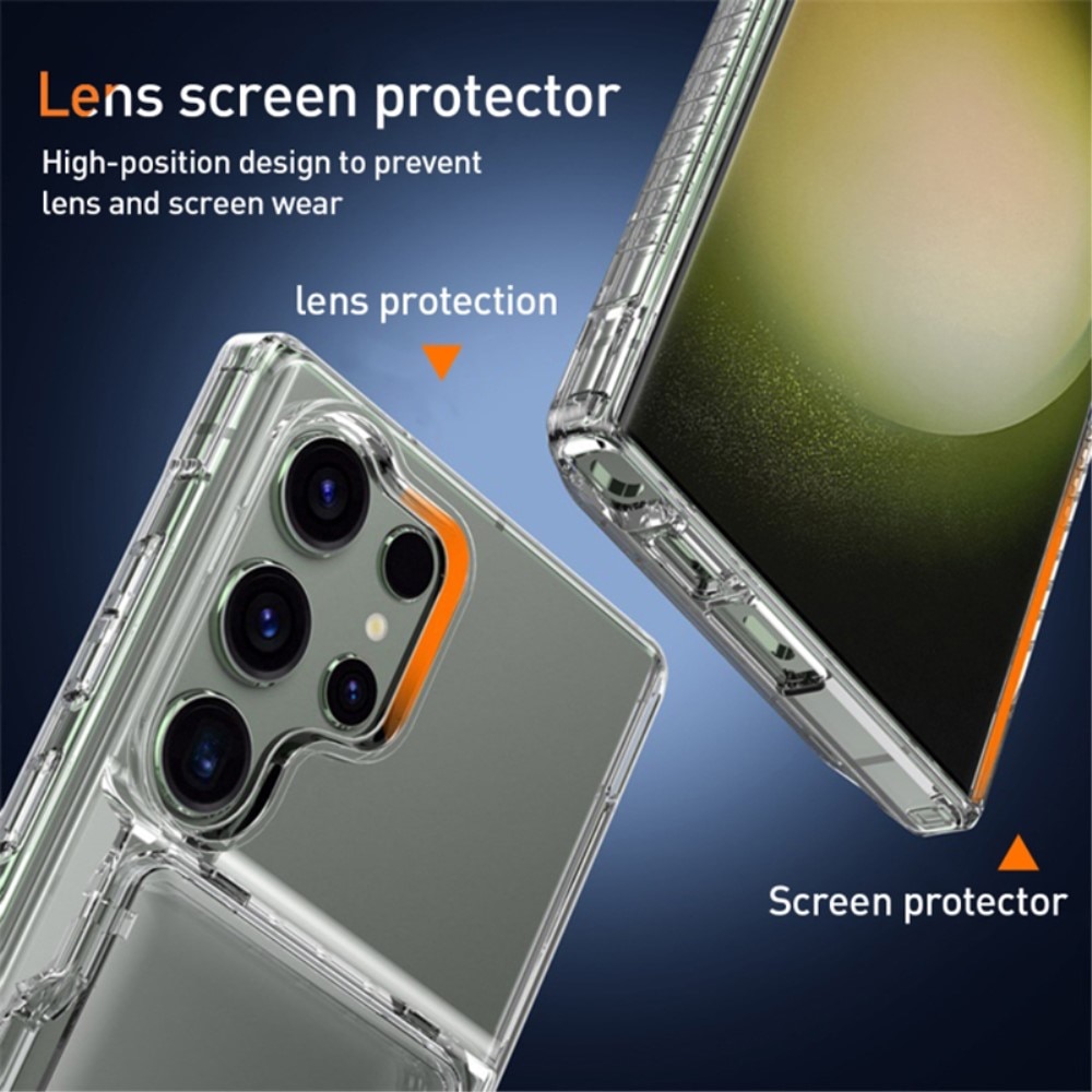 Hybridskal Kortfack Kickstand Samsung Galaxy S23 Ultra transparent