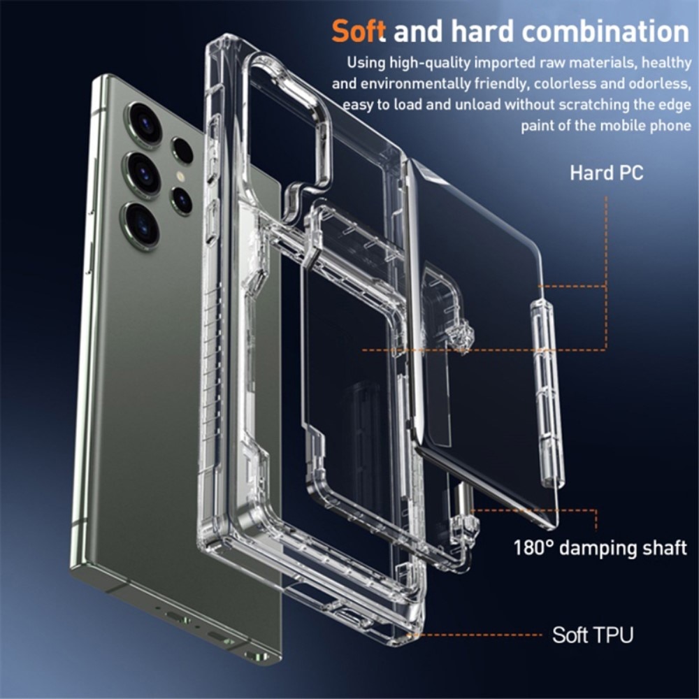 Hybridskal Kortfack Kickstand Samsung Galaxy S23 Ultra transparent