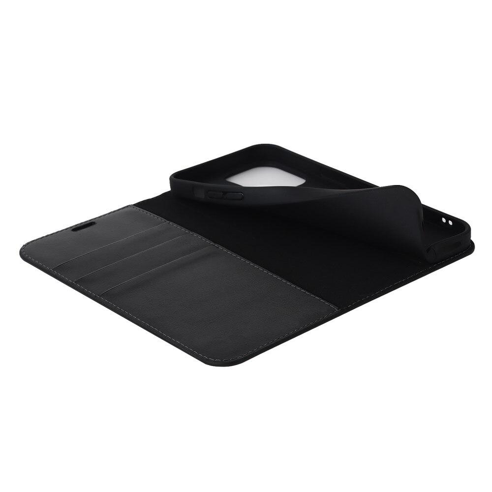 Mobilfodral Äkta Läder iPhone 15 Pro Svart
