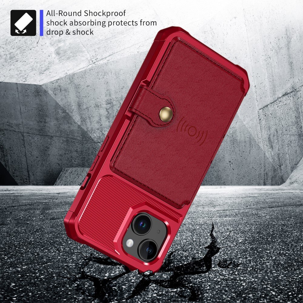 Tough Multi-slot Case iPhone 15 Röd