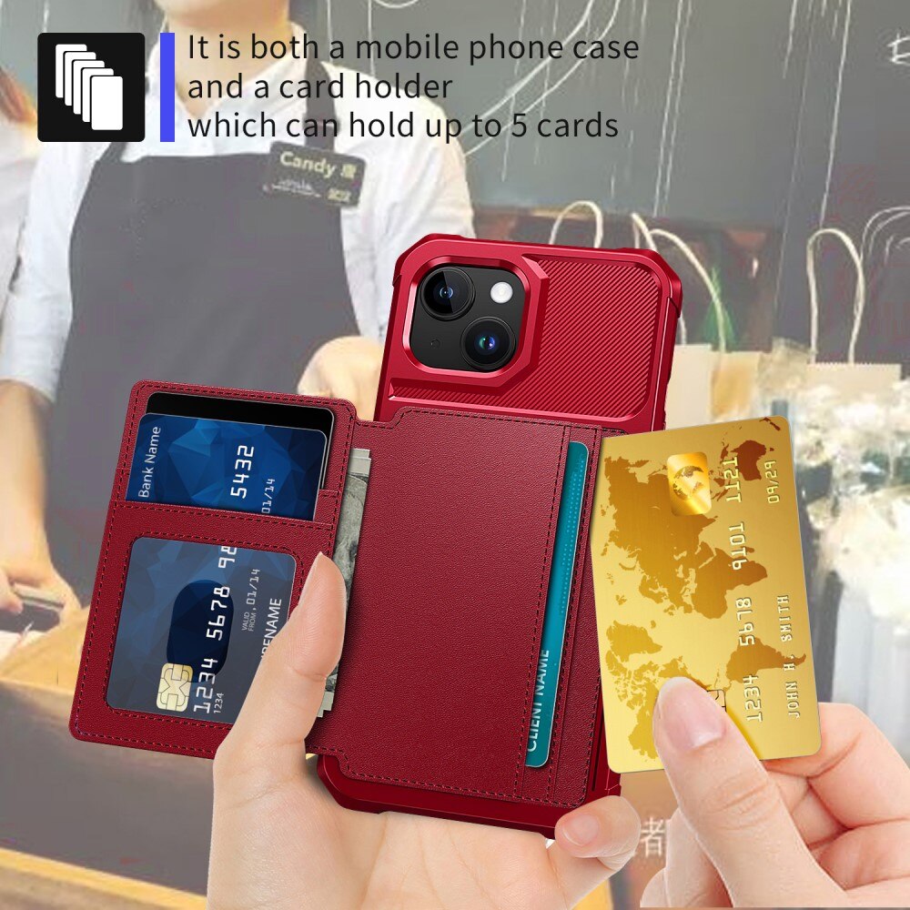 Tough Multi-slot Case iPhone 15 Röd