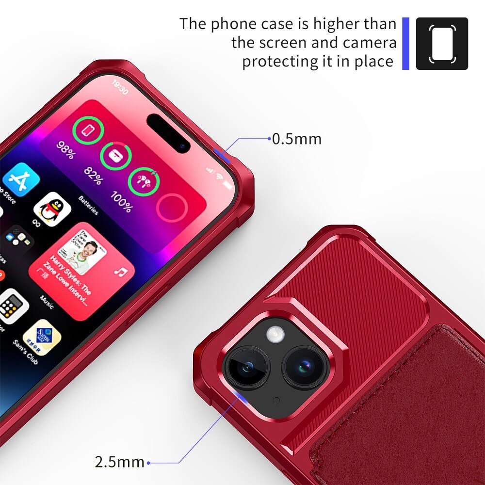 Tough Multi-slot Case iPhone 15 Röd