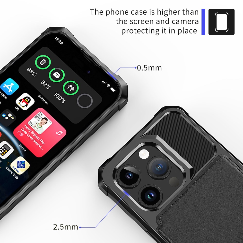 Tough Multi-slot Case iPhone 15 Pro svart