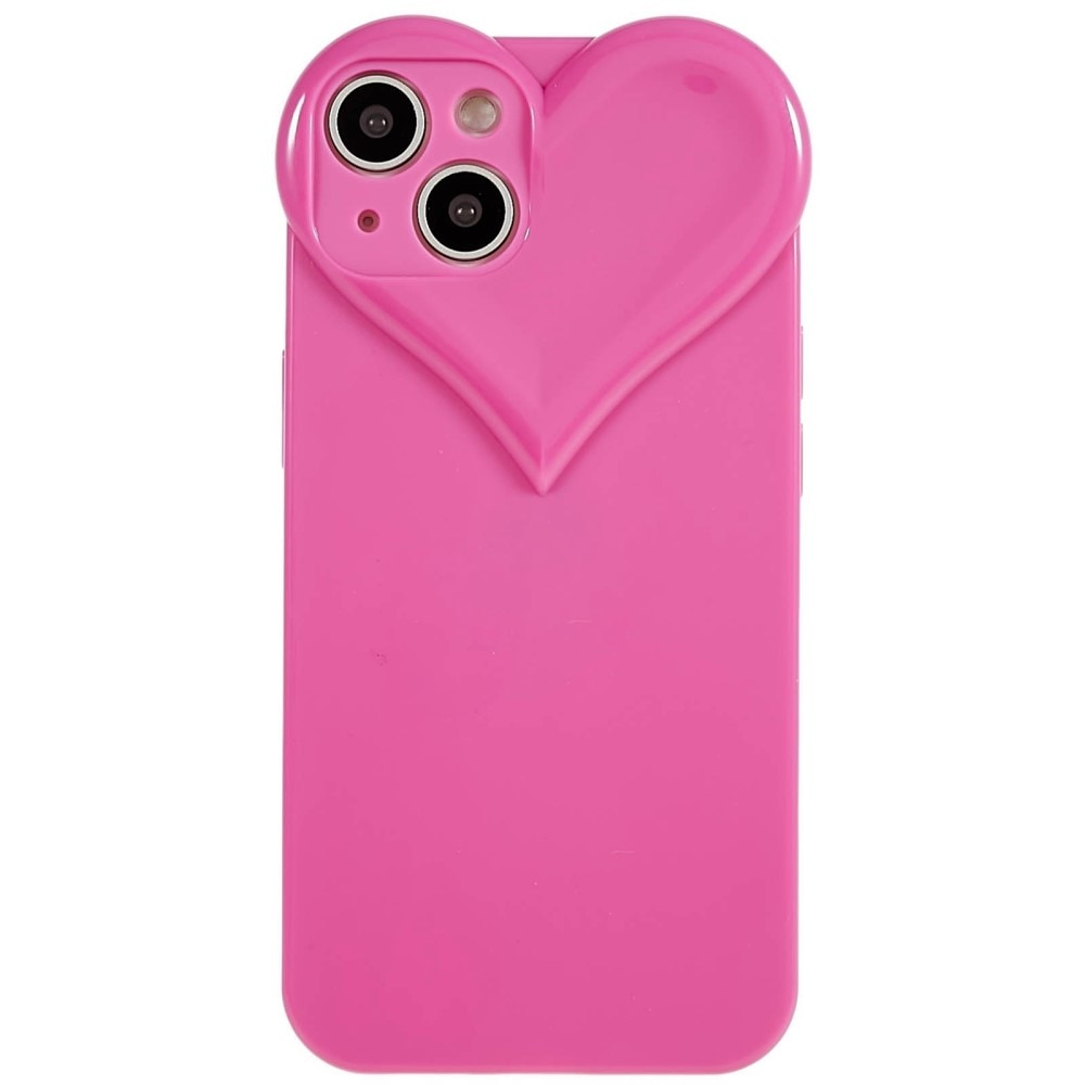 TPU Skal Hjärta iPhone 15 rosa