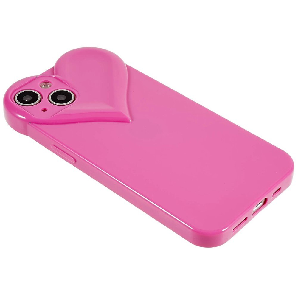 TPU Skal Hjärta iPhone 15 rosa