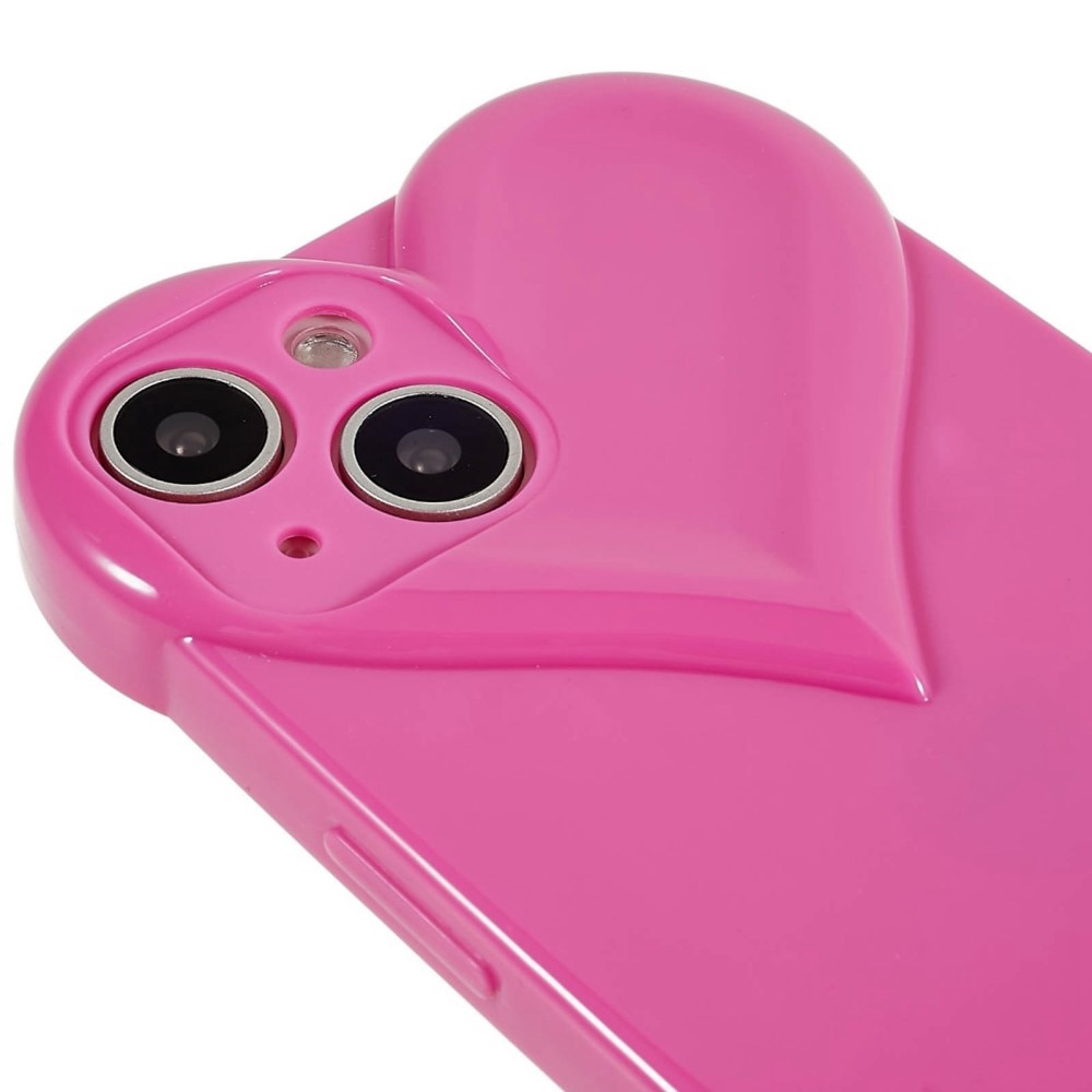 TPU Skal Hjärta iPhone 15 rosa