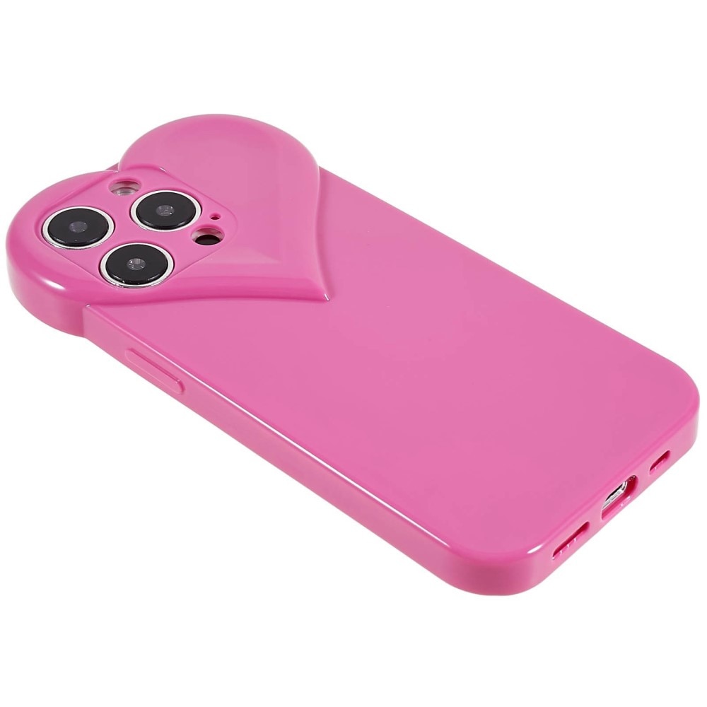 TPU Skal Hjärta iPhone 15 Pro rosa