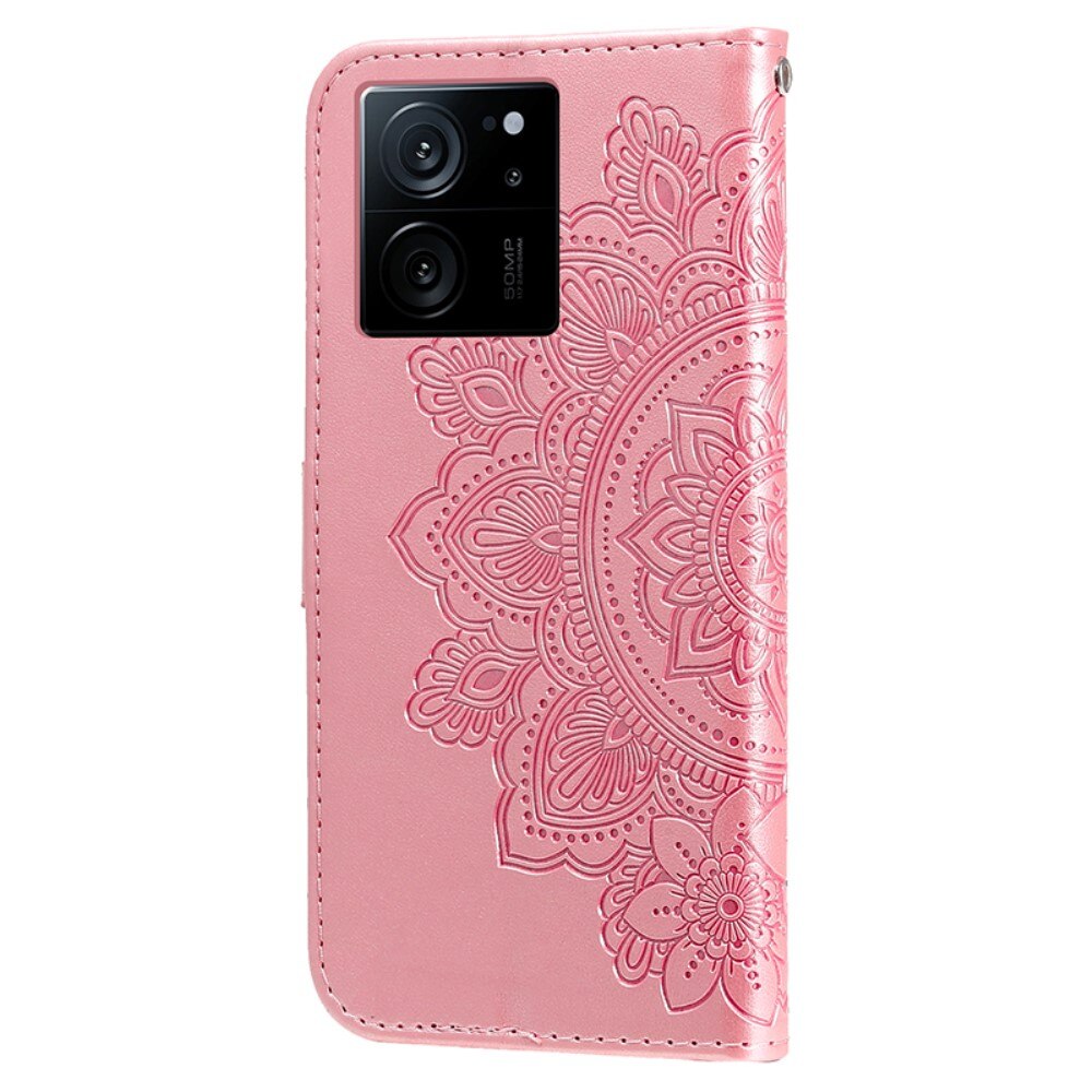 Läderfodral Mandala Xiaomi 13T Pro rosa