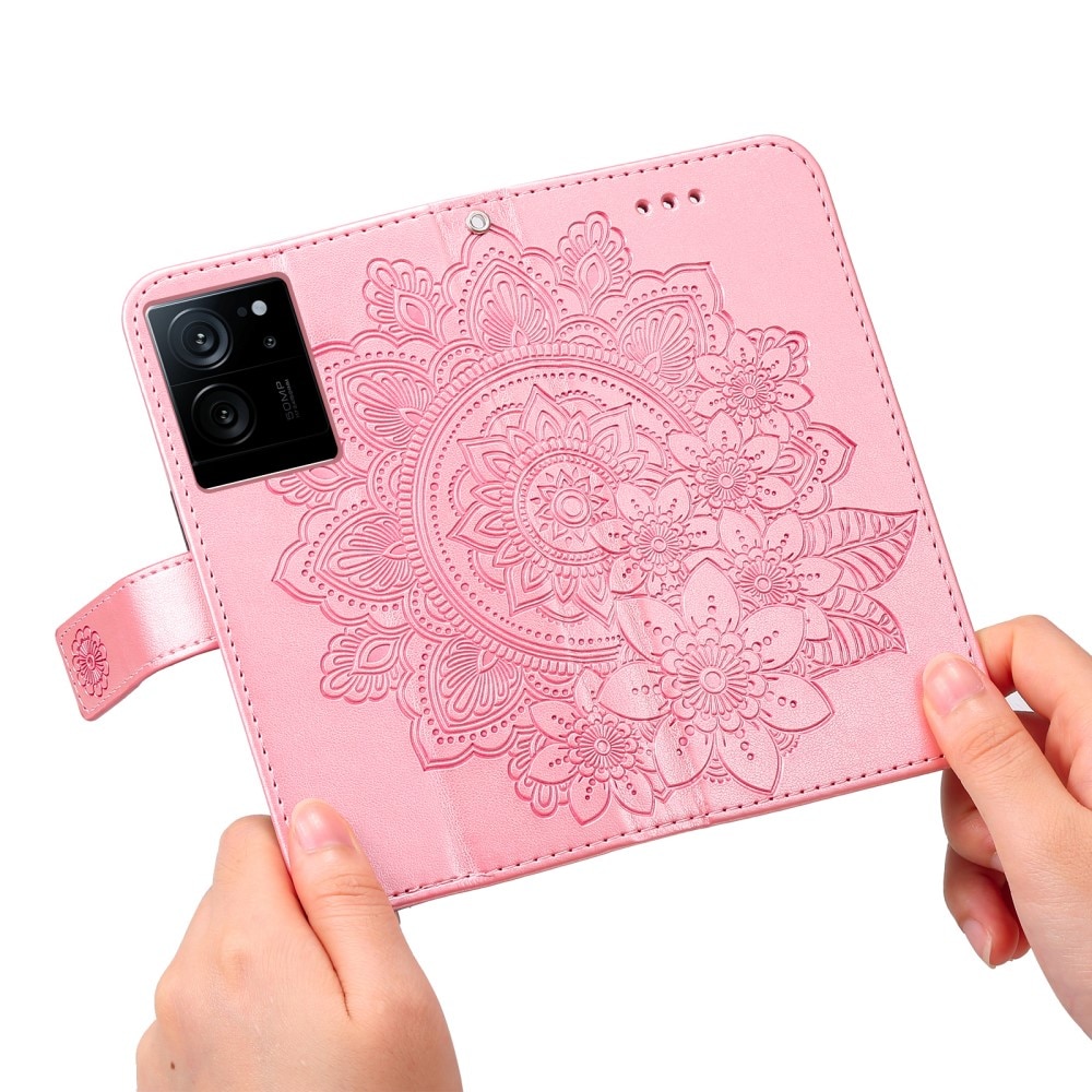 Läderfodral Mandala Xiaomi 13T Pro rosa