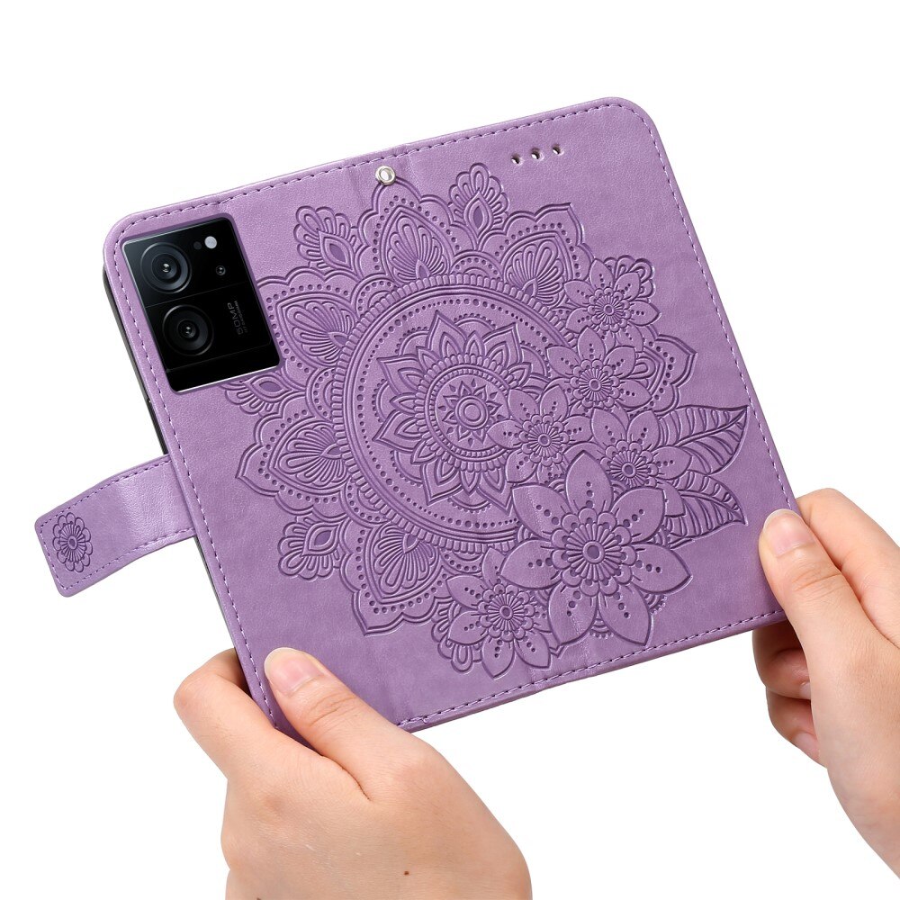 Läderfodral Mandala Xiaomi 13T Pro lila